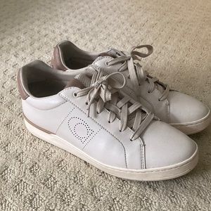White leather coach sneakers